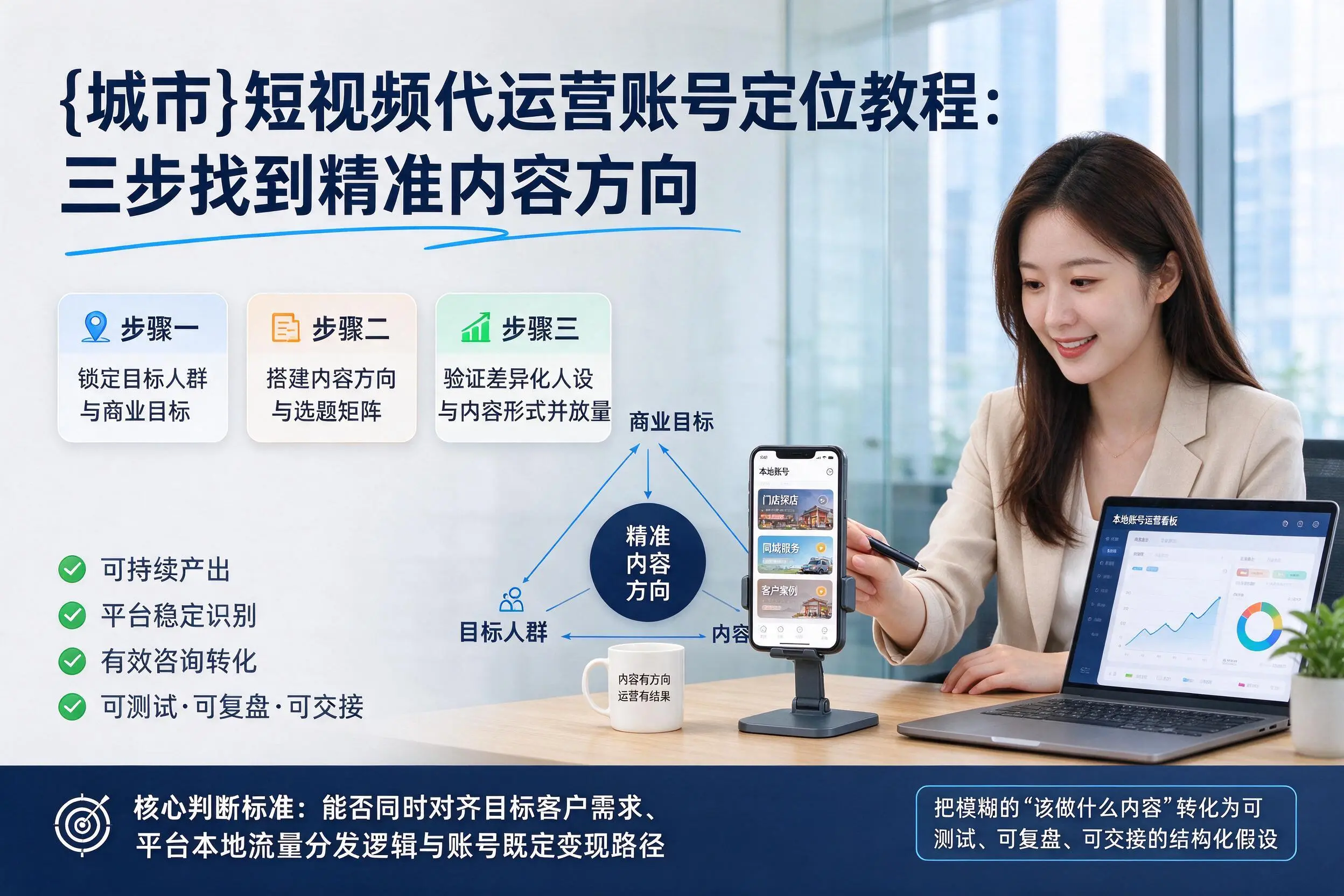 白杨短视频代运营账号定位教程：三步找到精准内容方向