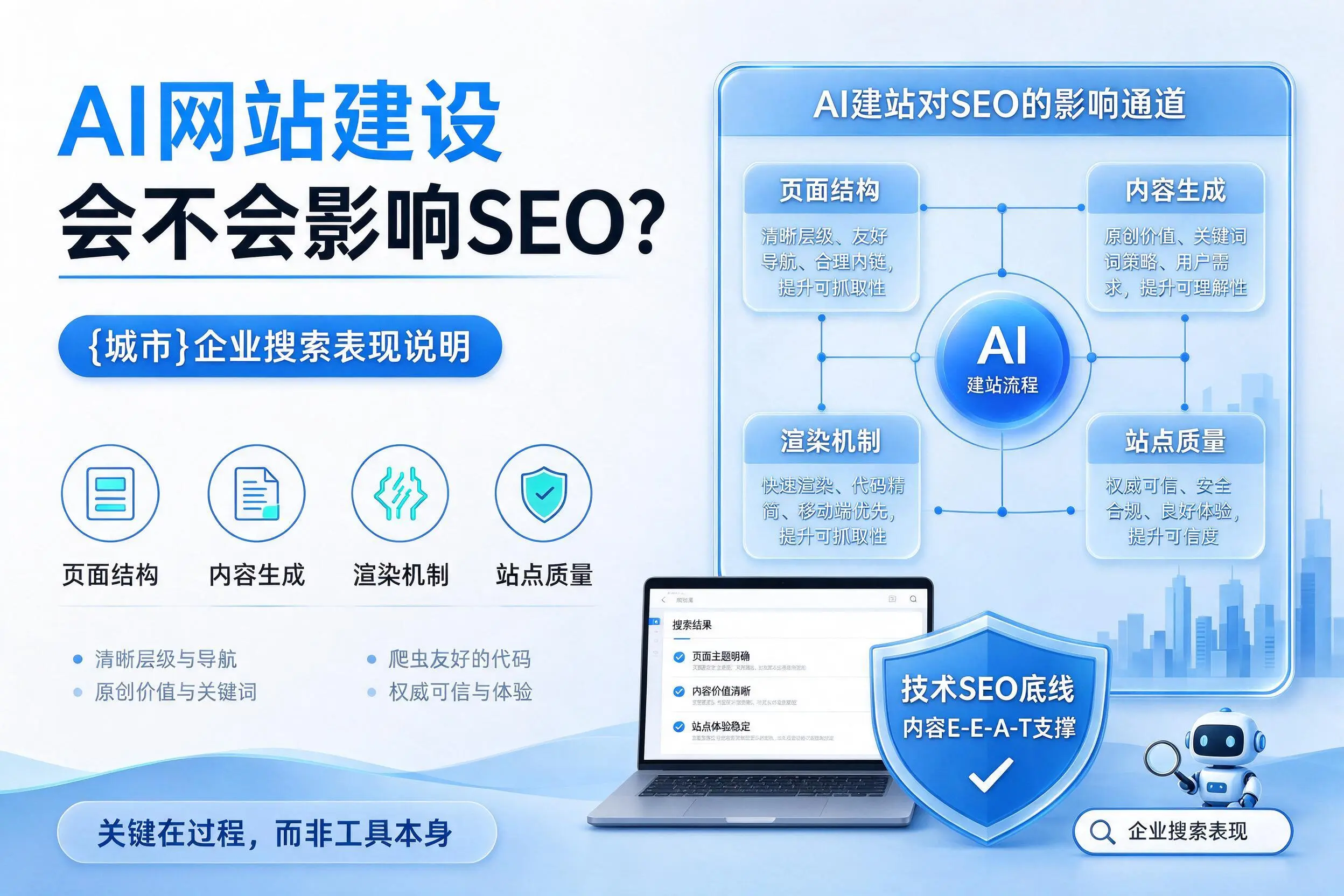 AI网站建设会不会影响SEO？白杨企业搜索表现说明