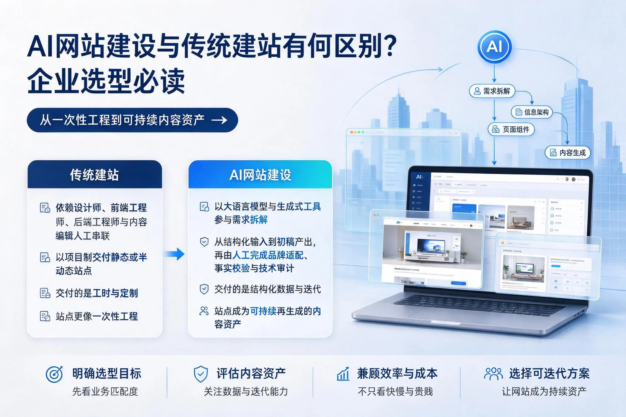 AI网站建设与传统建站有何区别？白杨企业选型必读