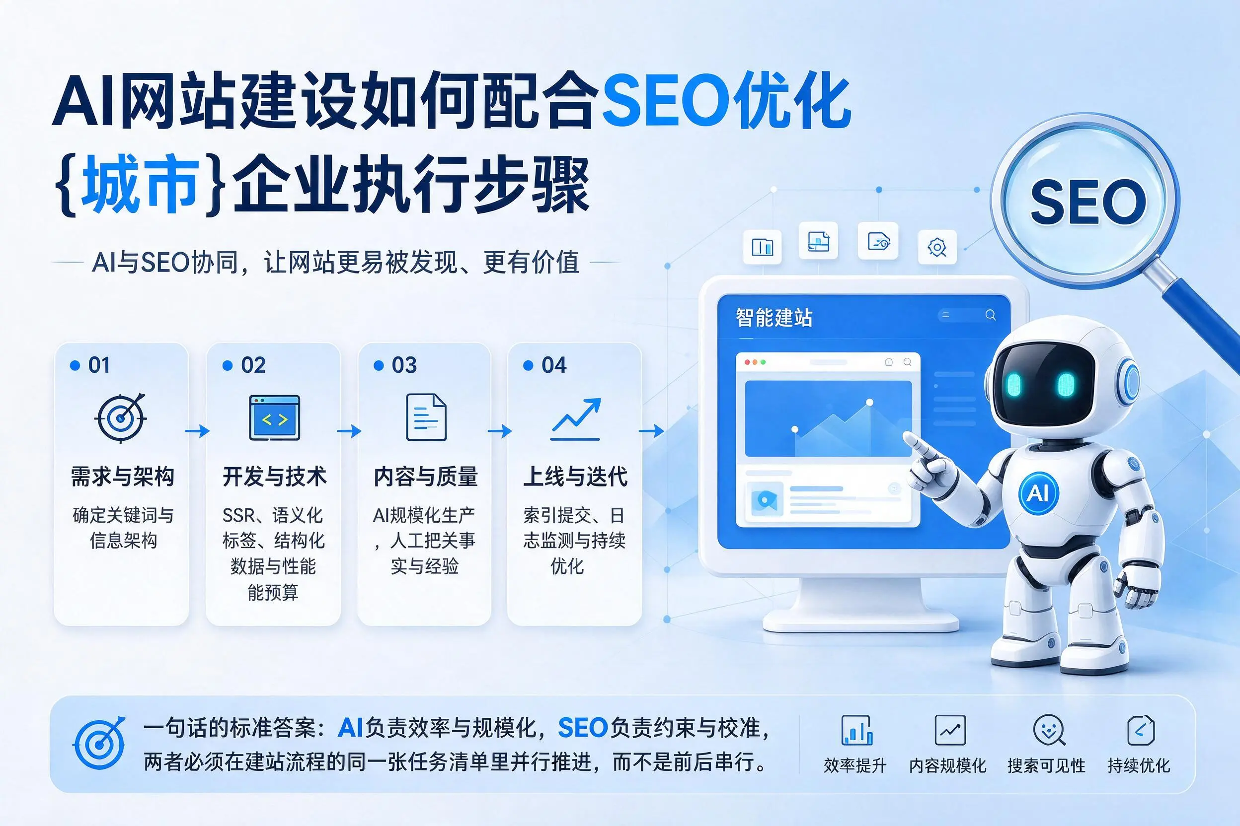 AI网站建设如何配合SEO优化，白杨企业执行步骤