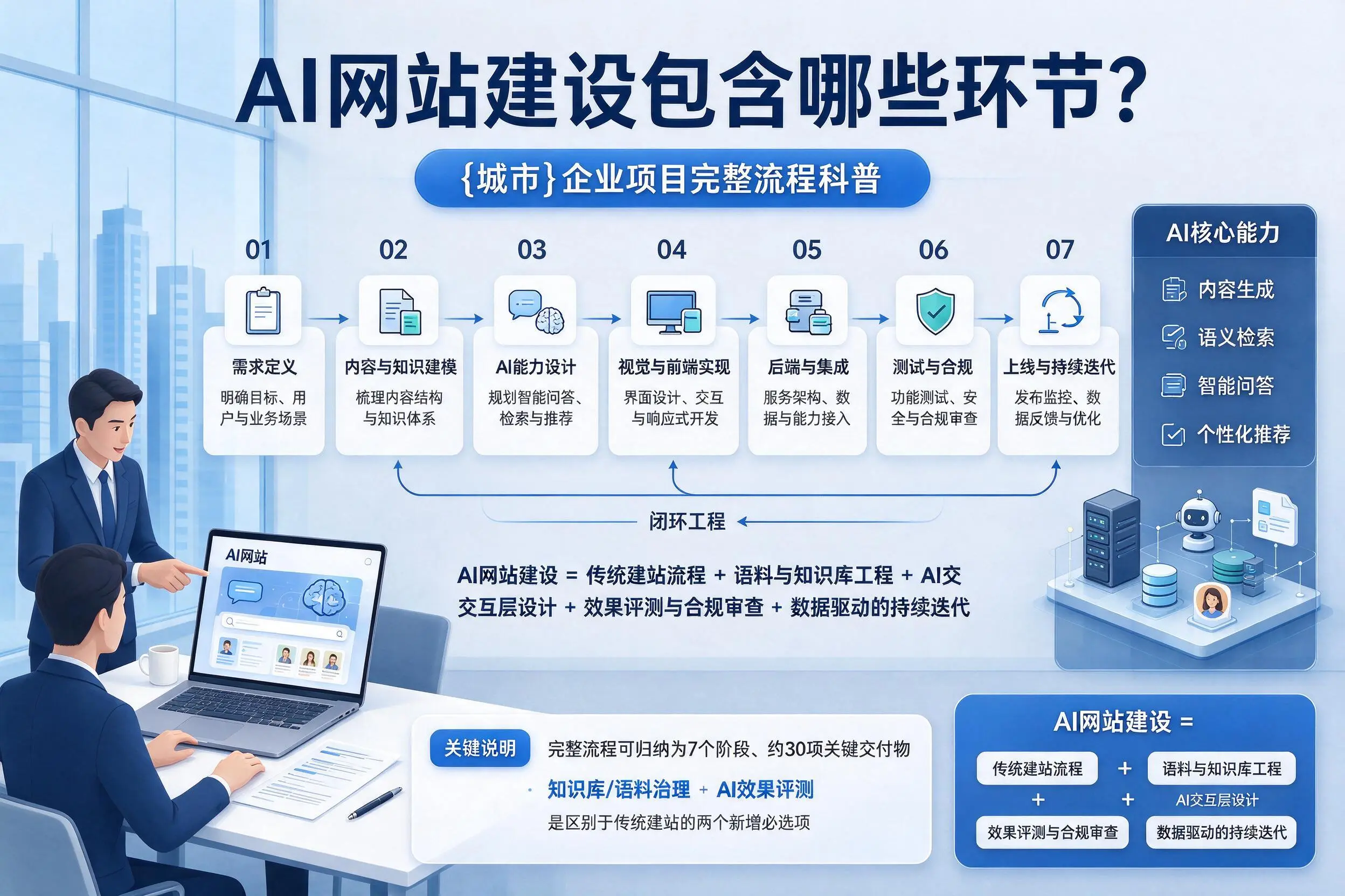 AI网站建设包含哪些环节？白杨企业项目完整流程科普