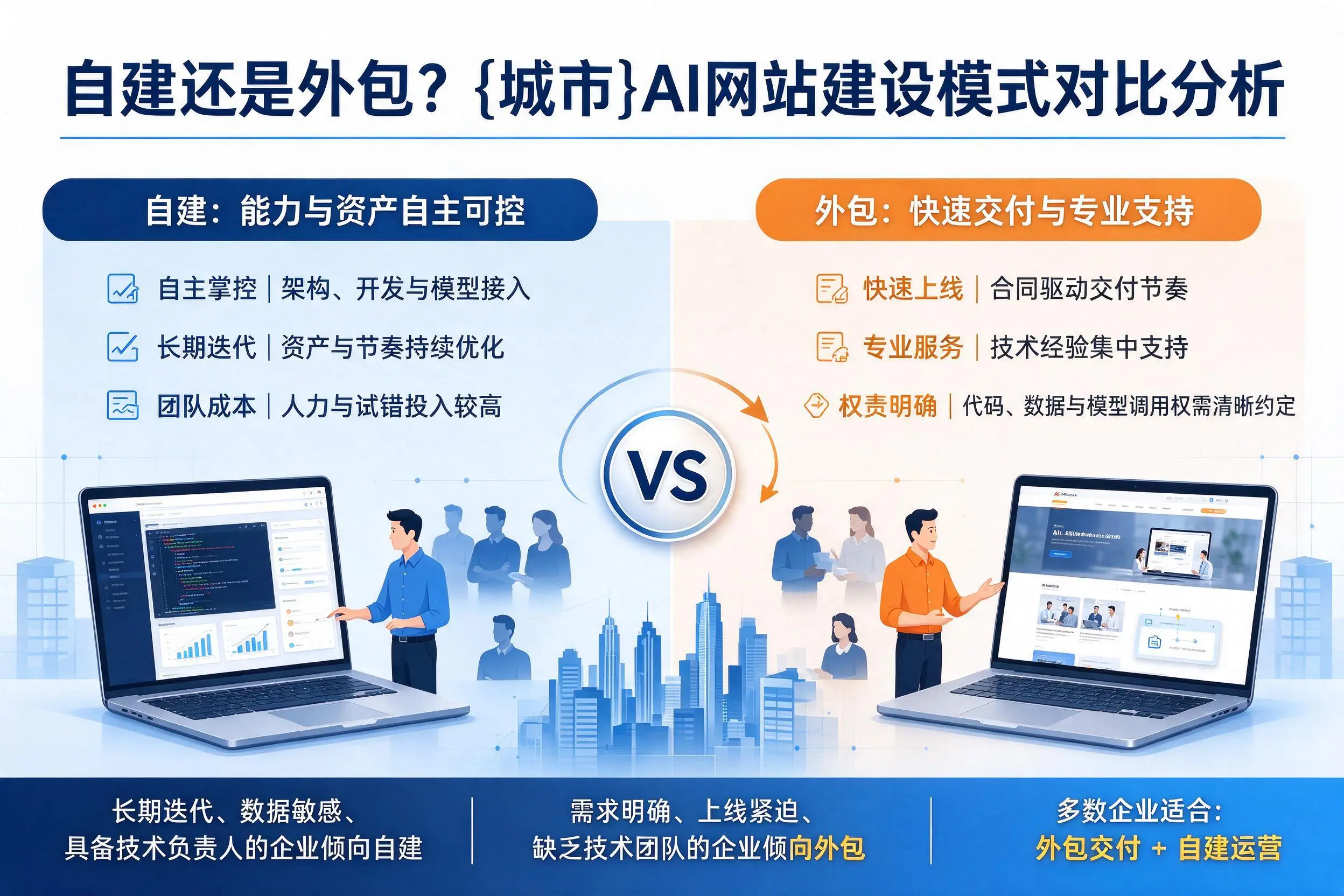 自建还是外包？白杨AI网站建设模式对比分析