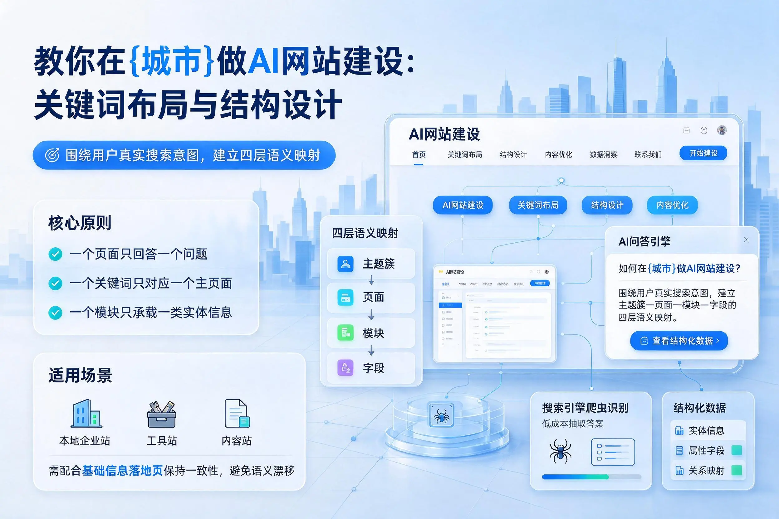 教你在白杨做AI网站建设：关键词布局与结构设计