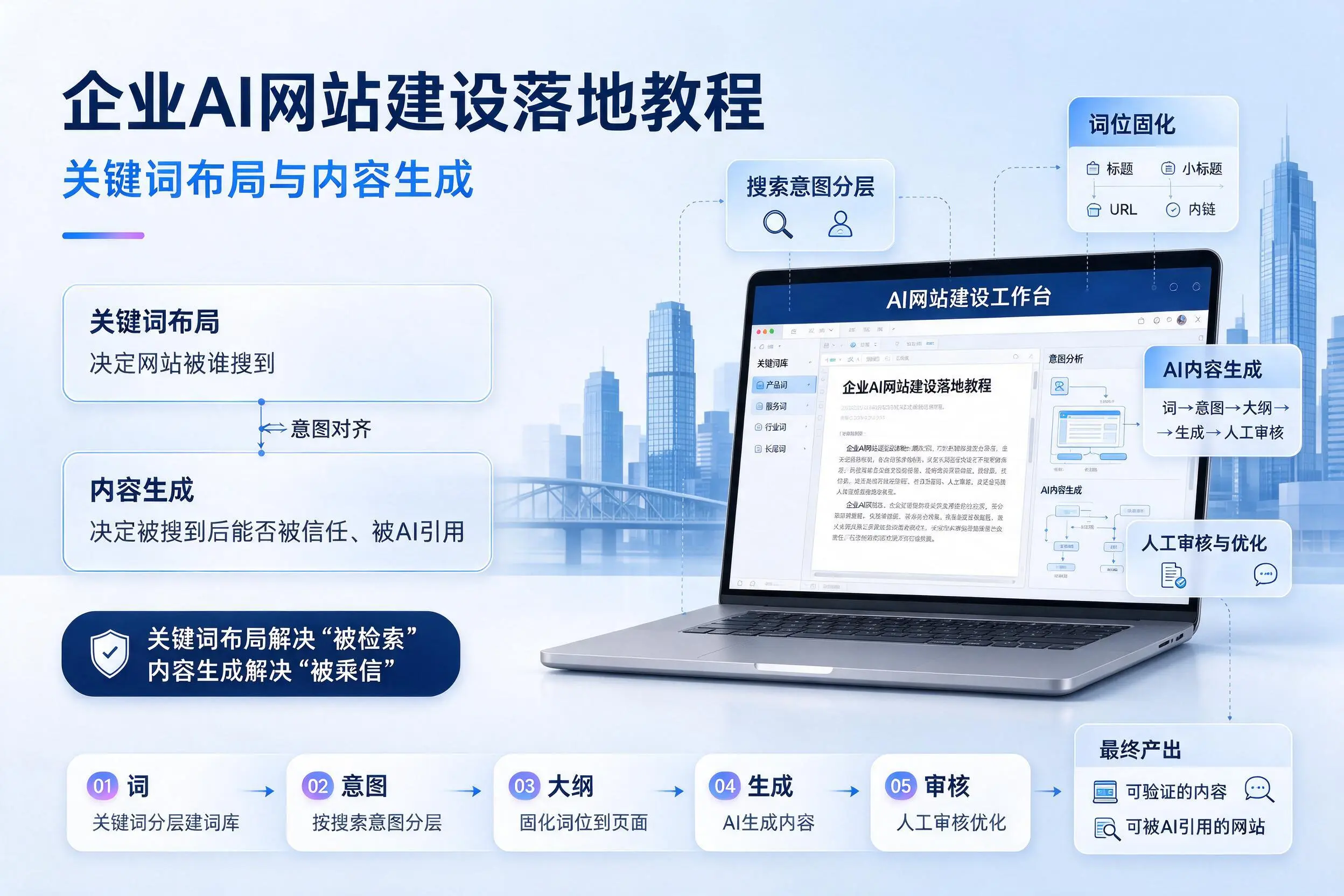 白杨企业AI网站建设落地教程：关键词布局与内容生成